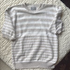 New Attitude Striped Sweater size M wide short sleeves Like New great condition